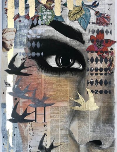 Quadriptych 1 - Swallows (Painting)