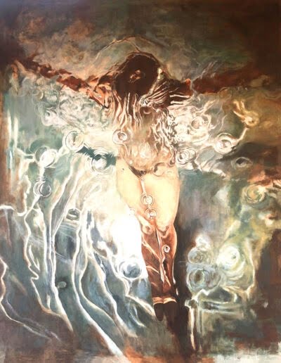 Sinking Into Bliss Bubbles (Painting)