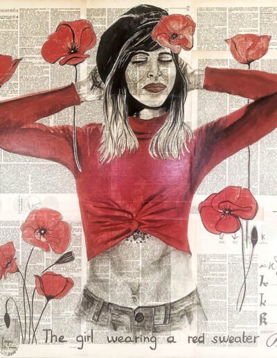 The Girl Wearing a Red Sweater (Painting)